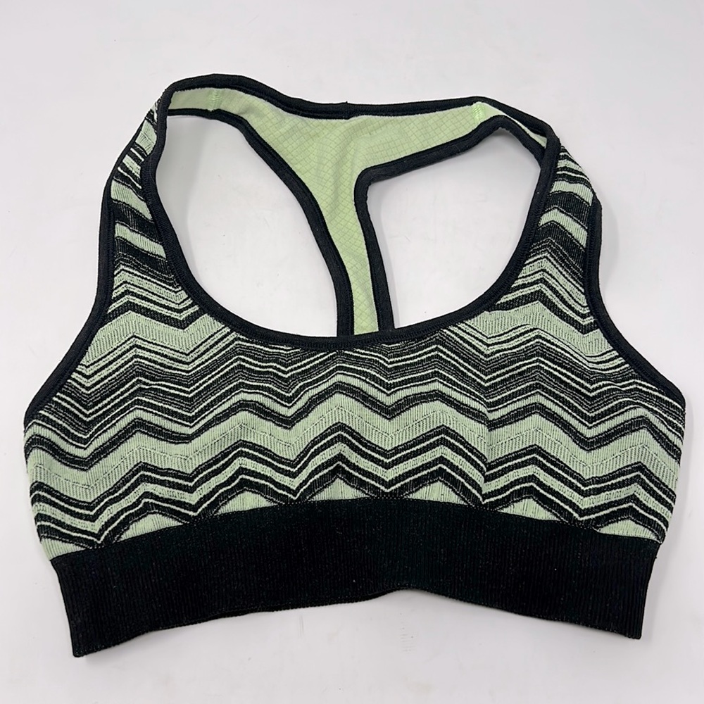 LuLulemon Black Green Athletic Sports Bra Size X-Small Excellent Condition